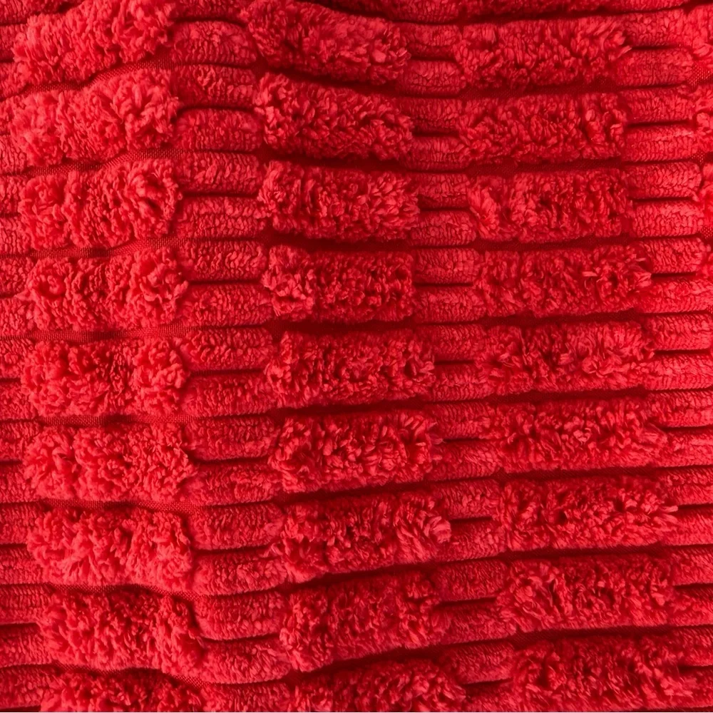 Cozy Soft Red Textured Pillow cases with zipper 17 1/2 inches